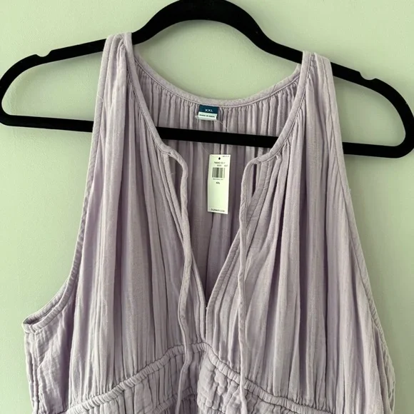 NWT Old Navy Light Purple Pleated Gauze Maxi Dress - Picture 3 of 12